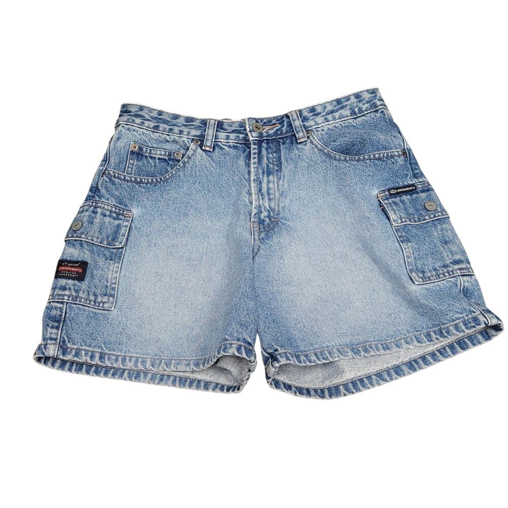 Unionbay Vintage Juniors Size 5 Denim Shorts Mid Rise Carpenter Cargo Y2K 90s
